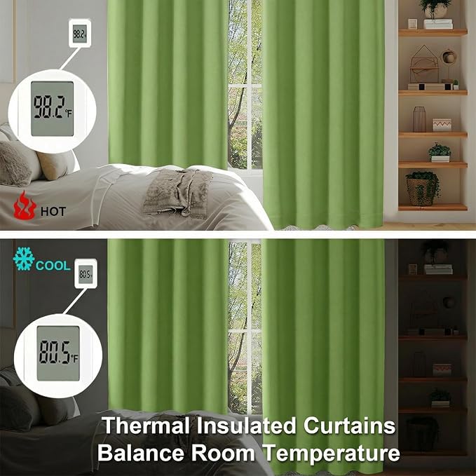 Simplebrand Ava Lime Blackout Curtains - Image 6
