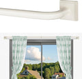 Beige White Curtain Rods for Windows 66-120Inch Heavy Duty French Return Rod by RBYCOS