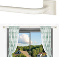 Beige White Curtain Rods for Windows 66-152Inch Heavy Duty Wrap Around Blackout by RBYCOS