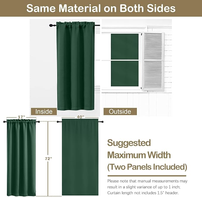 OVZME Christmas Green Blackout Curtains - Image 2