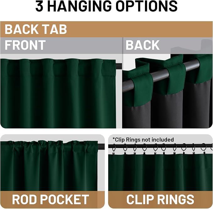 Yakamok Blackout Curtains Thermal Insulated Window Treatment Panels Room - Image 2