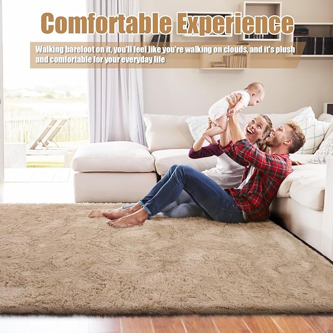 6x9 Fluffy Area Rug for Living Room, Shag Area Rugs for Bedroom, Soft Fuzzy Rug - Image 6