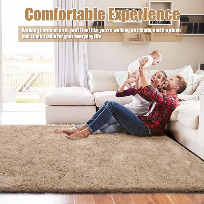 8x10 Fluffy Area Rugs for Living Room, Shag Area Rug for Bedroom - Image 5