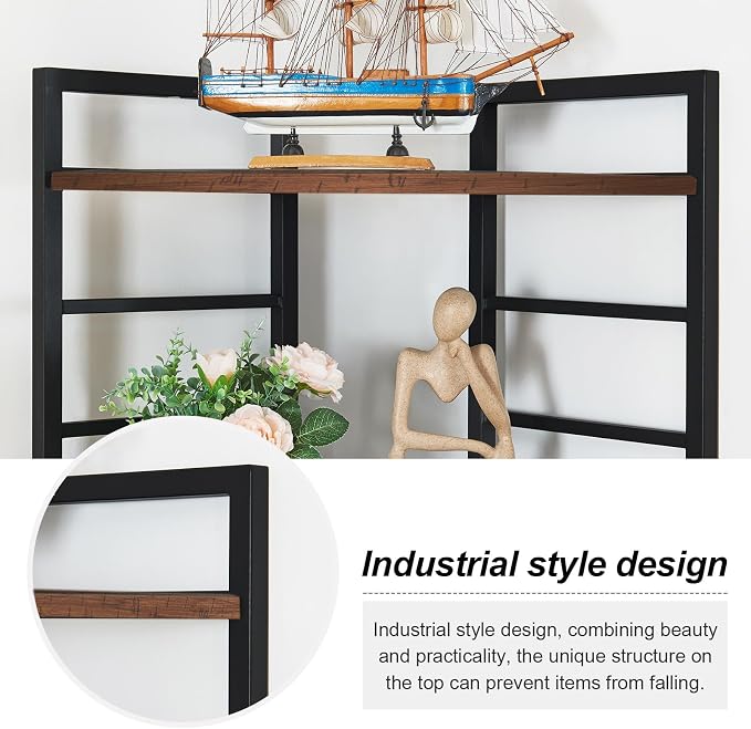 HOMISSUE Corner Shelf, 7 Tier Tall Narrow Bookshelf 82.6", Industrial Corner - Image 5