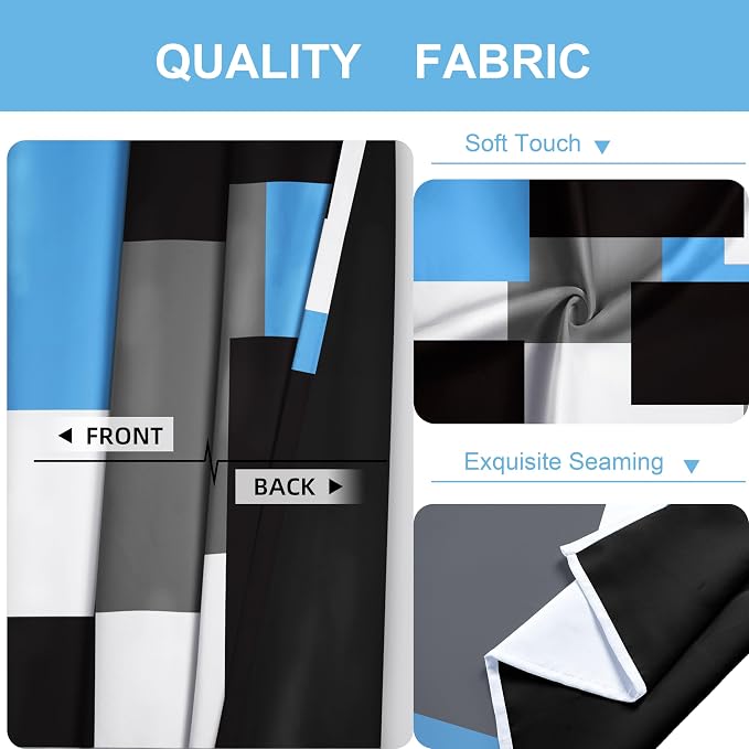 Tyrot Light Blue 100% Blackout Curtains - Image 6