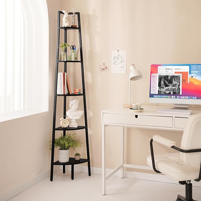 Yoobure Corner Shelf, 5-Tier Corner Bookshelf - Image 8