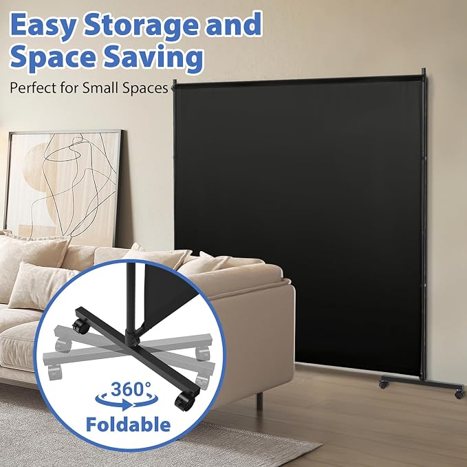 Room Divider, 73x75inch Large Single Panel Privacy Screen - Image 6