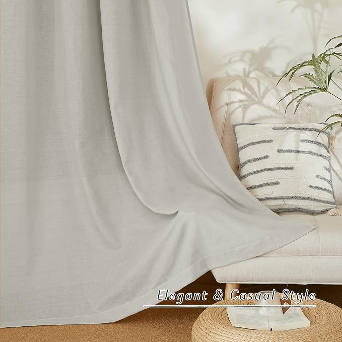 NICETOWN Rustic Linen 144 inch Long Curtains - Image 6