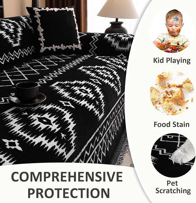 VClife Boho Couch Cover Chenille Sofa Cover - Image 4