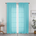 OWENIE Sheer Aqua Curtains for Bedroom Living Room 78 Inches Long 2 Panels Set by OWENIE