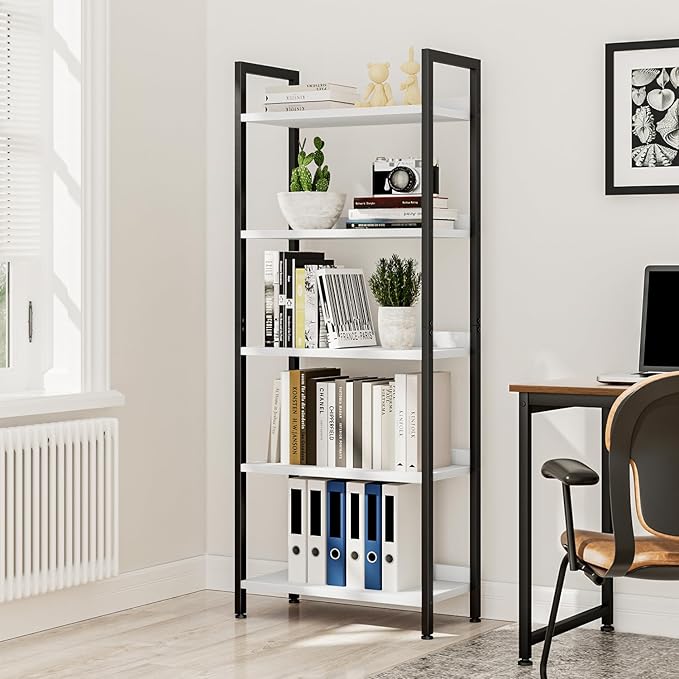 NUMENN Bookshelf, 5 Tier Bookshelves, Home Office Bookcase Shelf Storage - Image 2