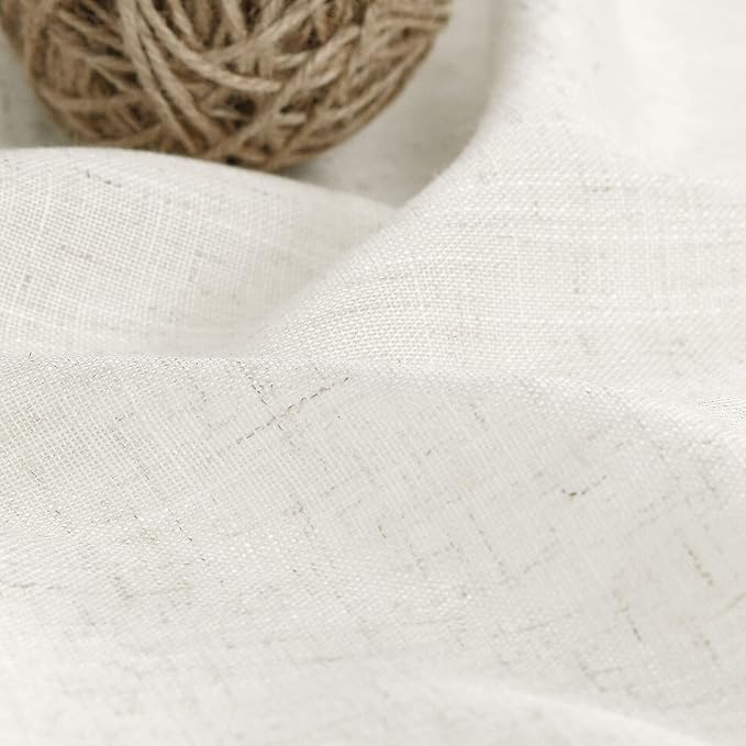 Cream Linen Curtains 112 Inches Long - Image 5