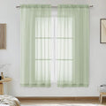 OVZME Light Green Sheer Curtains 54 Inches Long 2 Panels by OVZME