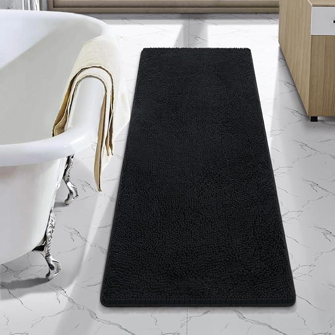 LOCHAS Luxury Bathroom Rug Shaggy Bath Mat 48 x 17 Inch, Washable Non Slip Bath by LOCHAS