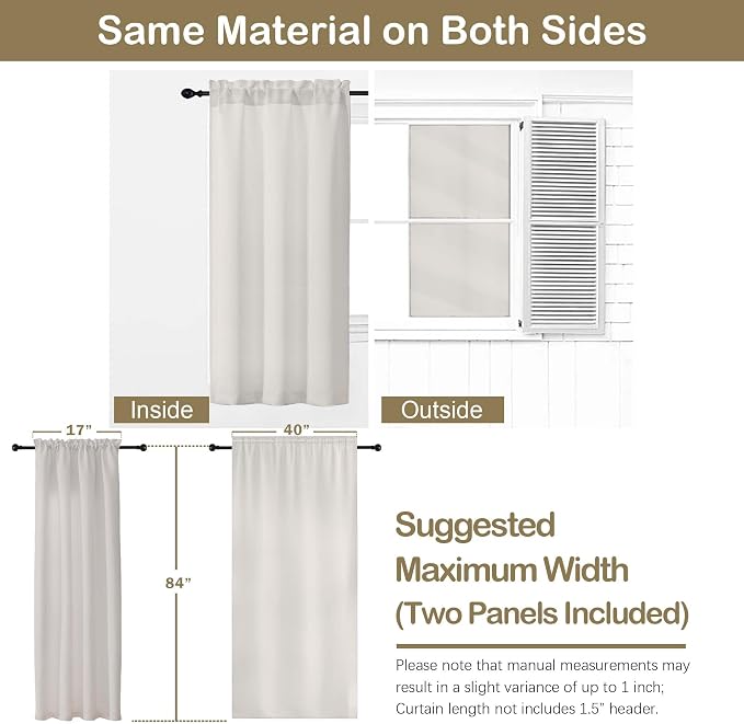 OVZME Natural Room Darkening Curtains - Image 2