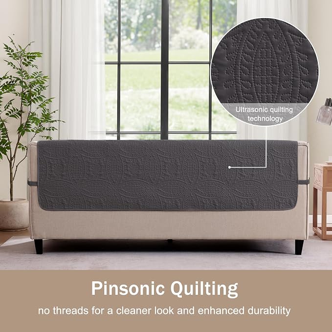 Water Repellent Gray Loveseat Cover - Image 9