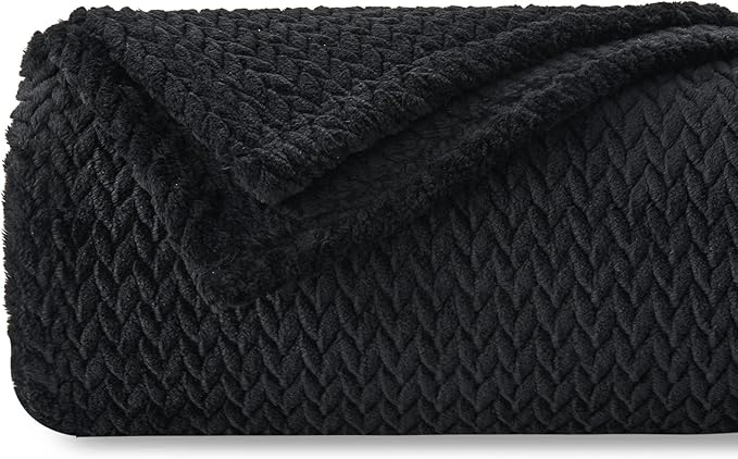 NEWCOSPLAY Super Soft Twin Blanket Black Premium Silky Flannel Fleece Leaves by NEWCOSPLAY