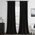 Guken Black 100% Blackout Curtains 96 Inch Length 2 Panels Set by Guken