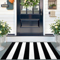 OLANLY Black and White Striped Rug 2'4" x 3'7" – Washable Cotton Indoor Outdoor by OLANLY