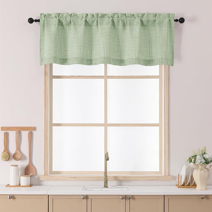 Chyhomenyc Sage Green Valance for Windows by Chyhomenyc