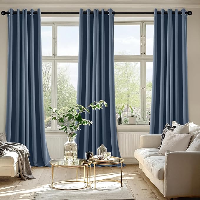 MIULEE Stone Blue Blackout Curtains - Image 6