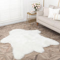 Faux White Bear Rug Faux Cowhide Carpet Animal Print Area Rug Faux Sheepskin by AbunHeri