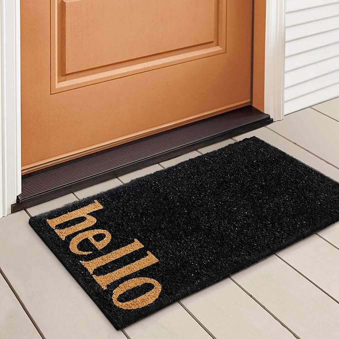 LuxUrux Welcome Mats Outdoor Coco Coir Doormat, by LuxUrux