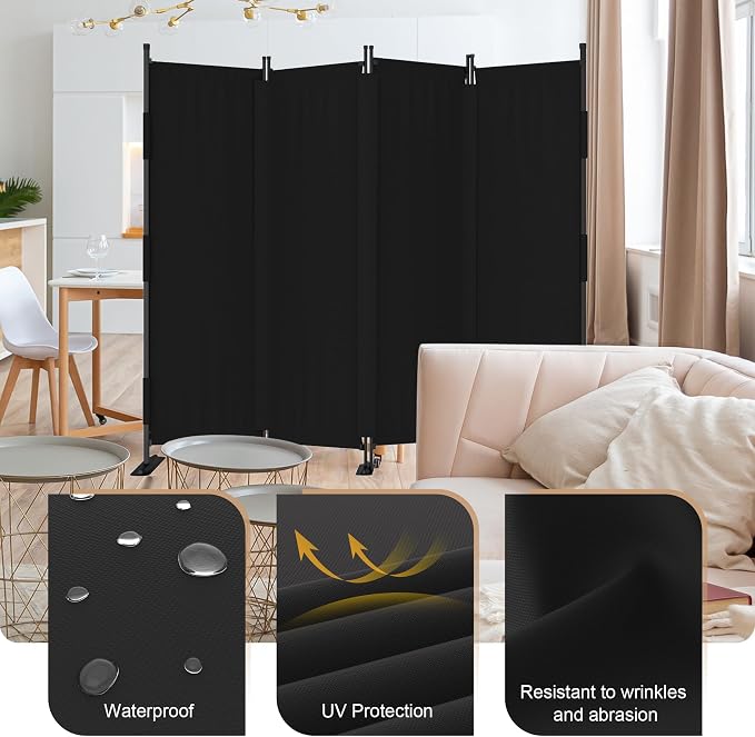 Room Divider, 4 Panel Upgraded Folding Privacy Screen, 88” Highly Secretive - Image 3