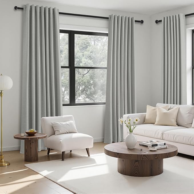 Topfinel 102 Inches Long Linen Blackout Curtains - Image 7