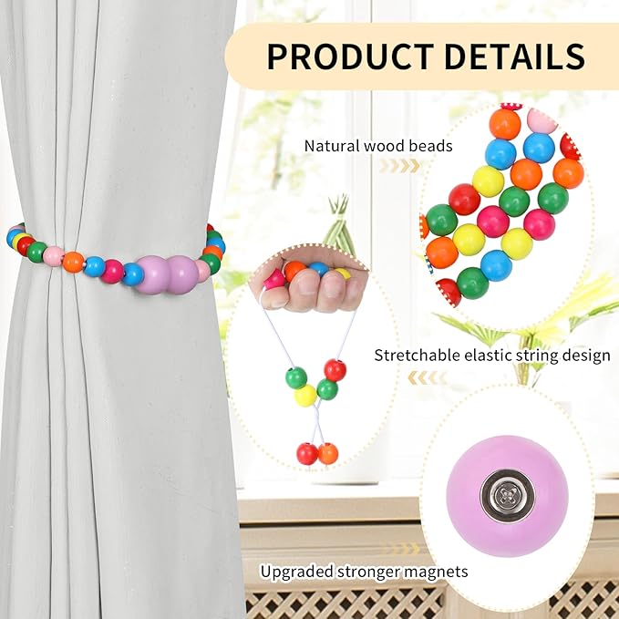 KLOGTSIND Magnetic Curtain Tiebacks, 6 Pack Curtain Holdbacks - Image 5