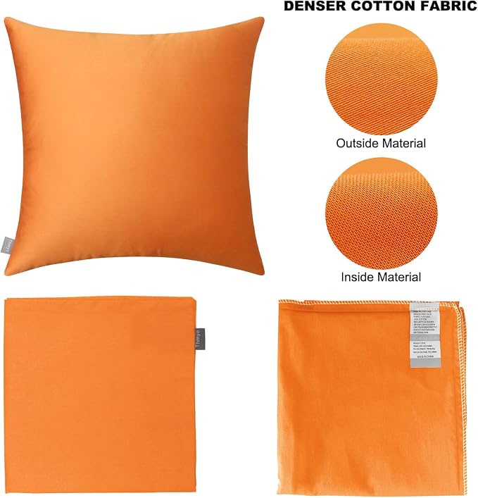 4-Pack 100% Cotton Comfortable Solid Decorative Throw Pillow Case, Thmyo Square - Image 6