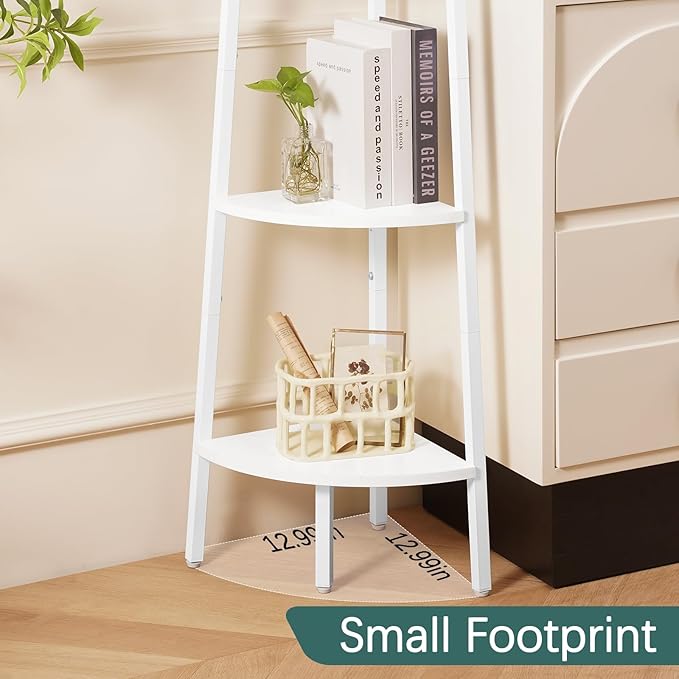 Yoobure Corner Shelf, 5-Tier Corner Bookshelf - Image 3