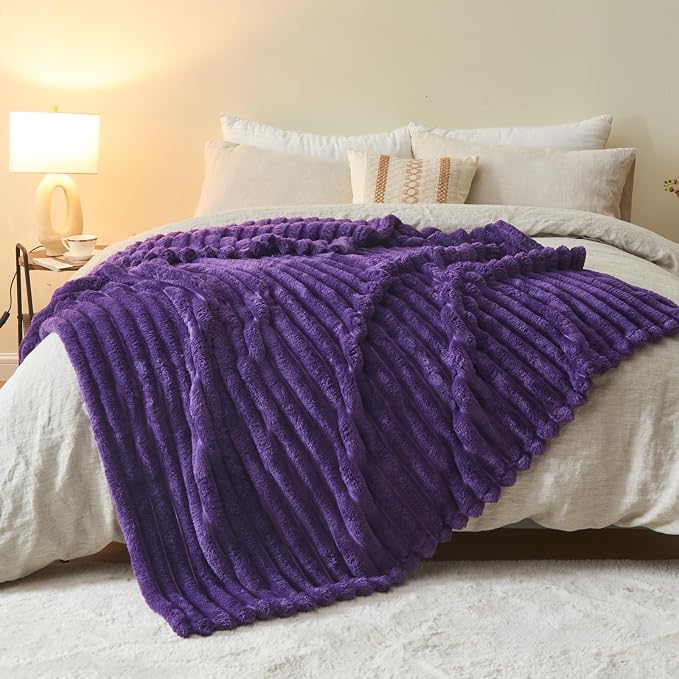 NEWCOSPLAY Super Soft Twin Blanket Purple Premium Silky Flannel Fleece 3D - Image 9