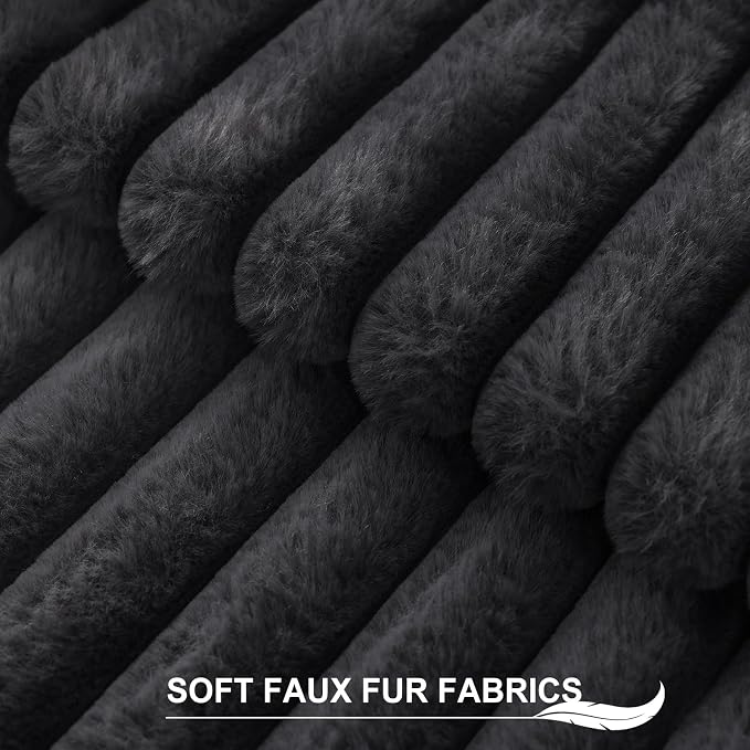 Pallene Faux Fur Plush Throw Pillow Covers 16x16 Set of 2, Luxury Soft Fluffy - Image 2