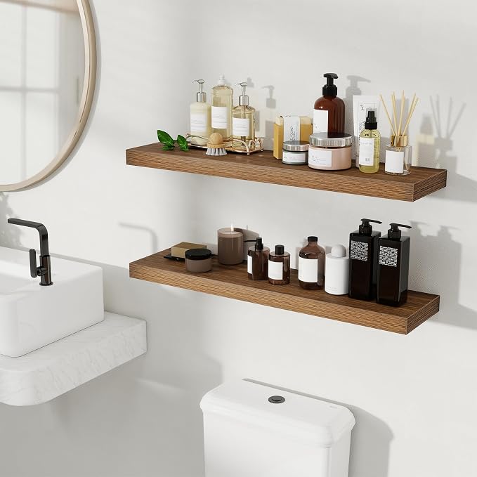 Fun Memories Rustic Wood Floating Shelves - Image 2