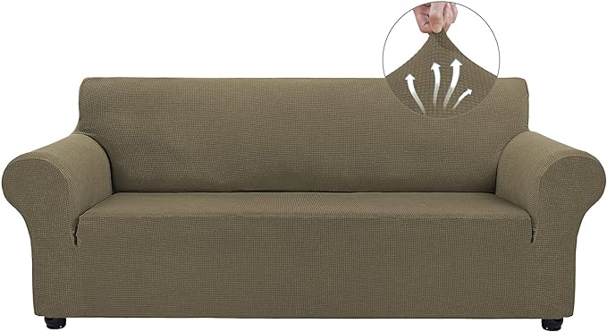 Asnomy Couch Covers for 3 Cushion Couch Stretch Sofa Covers Slipcovers by Asnomy
