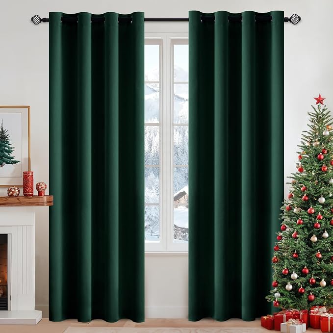 MIULEE Christmas Blackout Curtains 2 Panels, Room Darkening Thermal Insulated by MIULEE