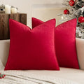 MIULEE Red Velvet Throw Pillow Covers 18x18 Soft Decorative Solid Square by MIULEE