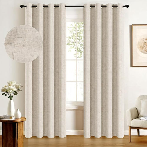 100% Blackout Shield Linen Blackout Curtains by 100BlackoutShield