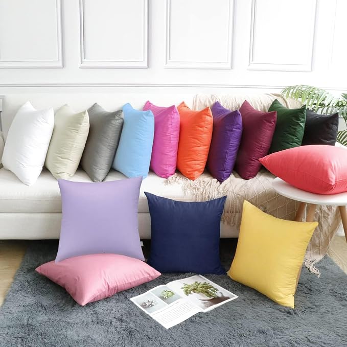 Thmyo 4-Pack 100% Cotton Comfortable Solid Decorative Throw Pillow Case - Image 4