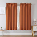 Chyhomenyc Orange Curtains 63 Inch Length 2 Panels, Faux Linen Textured Semi by Chyhomenyc