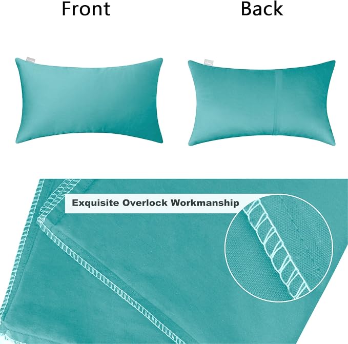 4-Pack 100% Cotton Lumbar Comfortable Solid Decorative Throw Pillow Case - Image 8