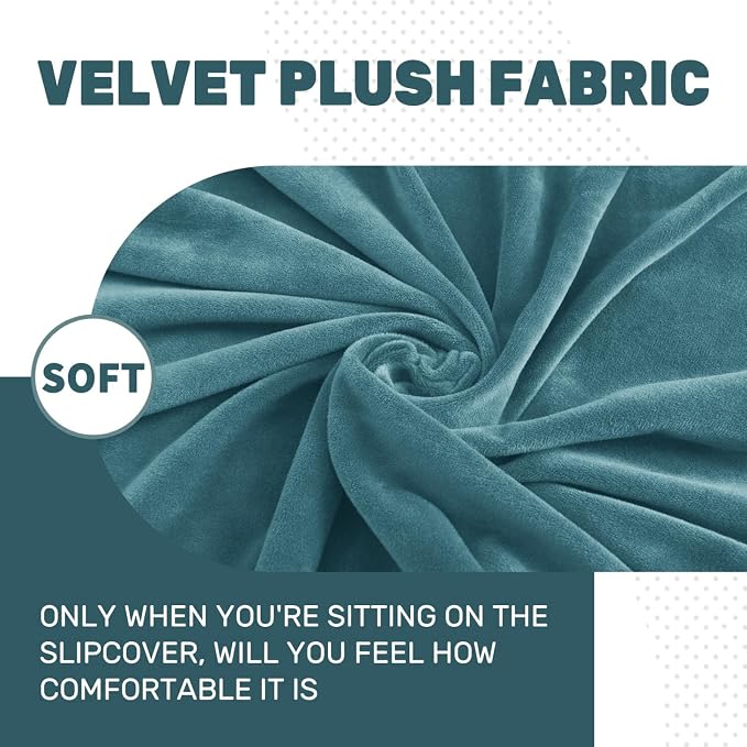 MAXIJIN Velvet Stretch Cushion Cover Fitted Couch Cushion Slipcovers 1 Pack Arm - Image 3
