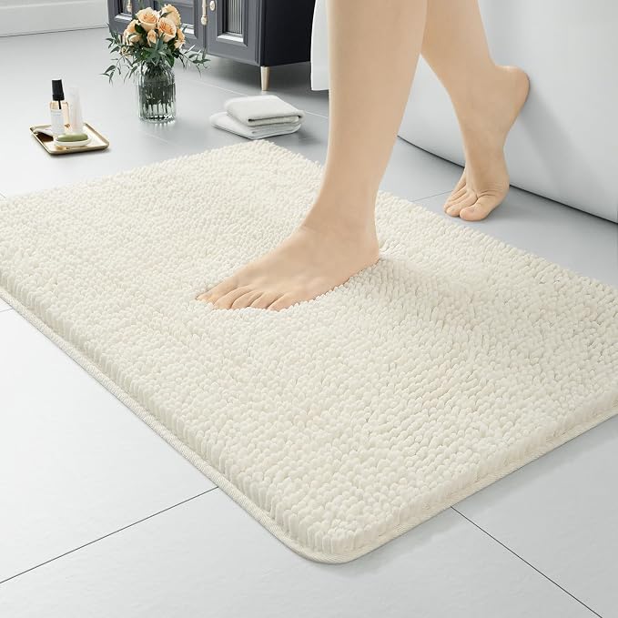 LOCHAS Luxury Bathroom Rug Shaggy Bath Mat 24 x 17 Inch, Washable Non Slip Bath by LOCHAS