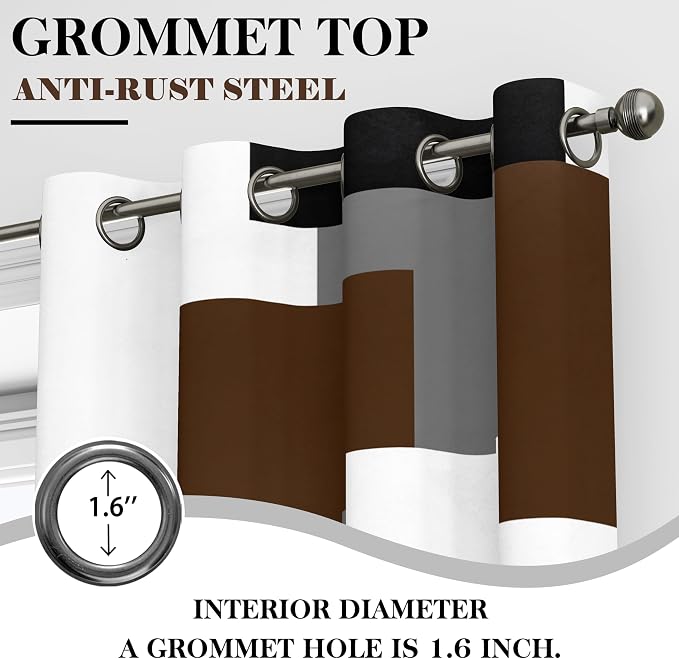 Tyrot Brown 100% Blackout Curtains - Image 7