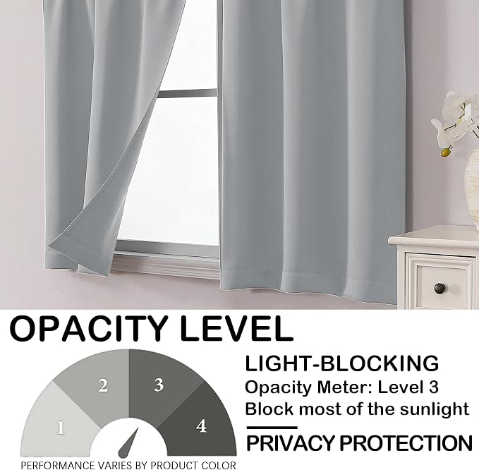 OVZME Silver Grey Blackout Curtains - Image 6