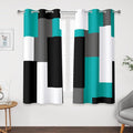 Tyrot Teal/Turquoise 100% Blackout Curtains 45 inch Length 2 Panels Set Black by TyrotHomeDecor