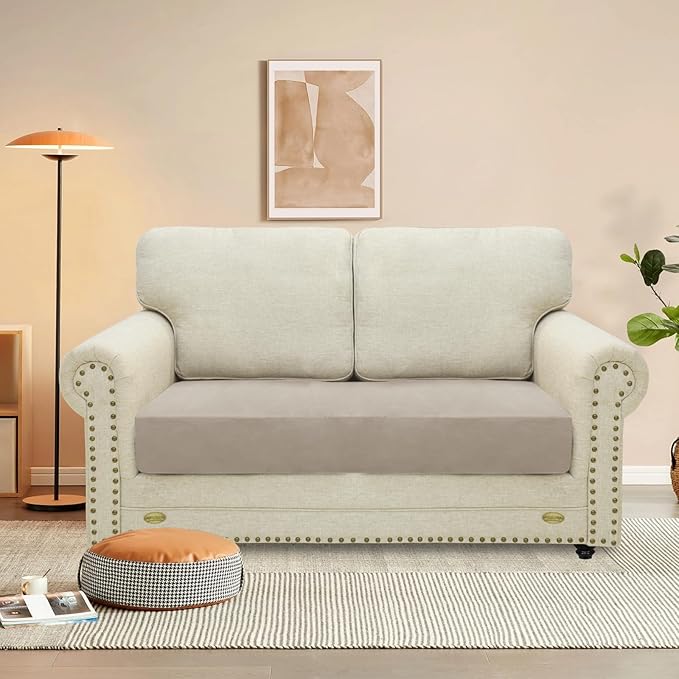 MAXIJIN Velvet Stretch Couch Cushion Covers Soft Loveseat Cushion Cover - Image 2