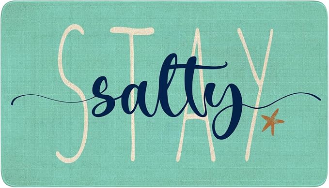 Summer Door Mat, Stay Salty Beach Ocean Indoor Outdoor Non-Slip Doormat by Xsinufn