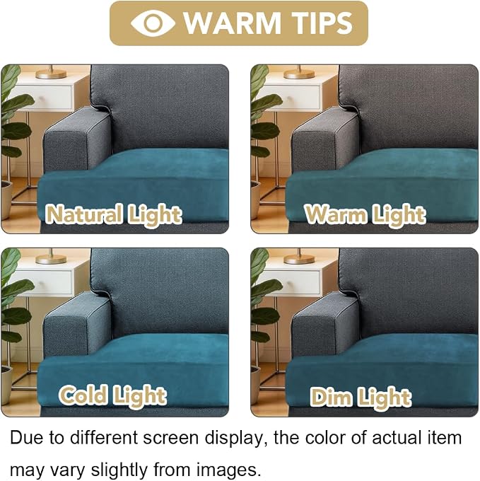H.VERSAILTEX Stretch Velvet 3 Piece T Cushion Sofa Slipcovers Individually Sofa - Image 4